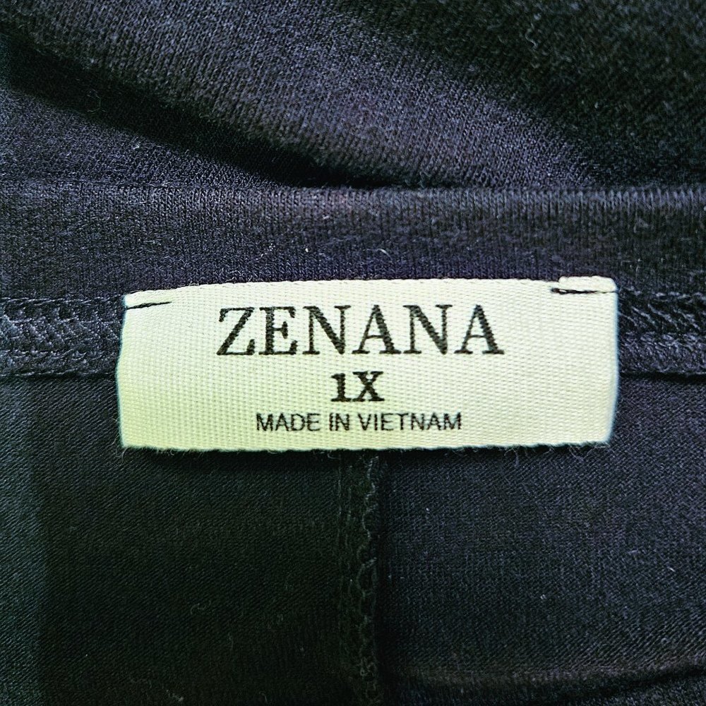 Zenana Black Short Sleeve Rounded Neck/Hemline Relaxed Fit Top - 1X - Picture 3 of 6